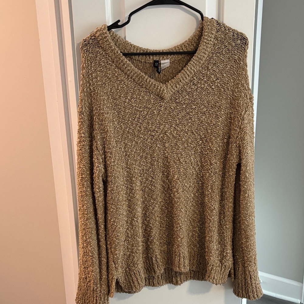 H&M Off-the-Shoulder Sweater in Brown